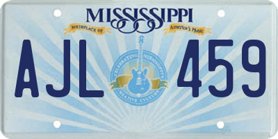 MS license plate AJL459
