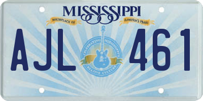 MS license plate AJL461