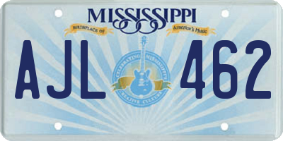 MS license plate AJL462