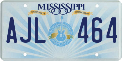 MS license plate AJL464