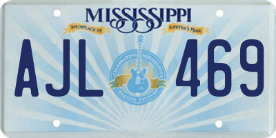 MS license plate AJL469
