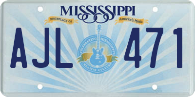 MS license plate AJL471