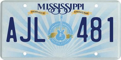 MS license plate AJL481