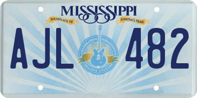 MS license plate AJL482