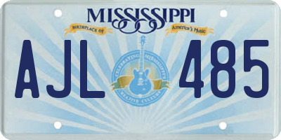 MS license plate AJL485