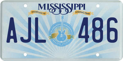 MS license plate AJL486