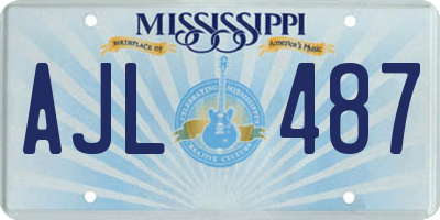 MS license plate AJL487