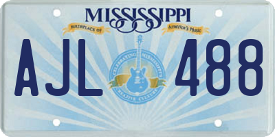 MS license plate AJL488