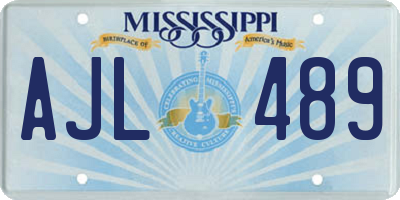 MS license plate AJL489