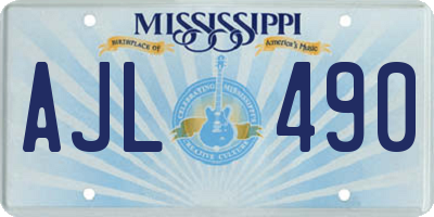 MS license plate AJL490