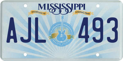 MS license plate AJL493