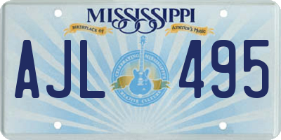 MS license plate AJL495