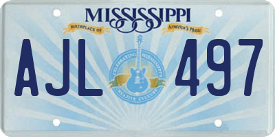 MS license plate AJL497