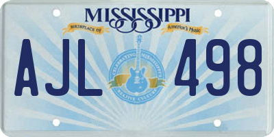 MS license plate AJL498