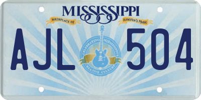 MS license plate AJL504