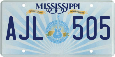 MS license plate AJL505