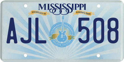 MS license plate AJL508