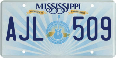 MS license plate AJL509