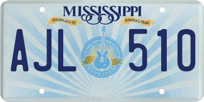 MS license plate AJL510