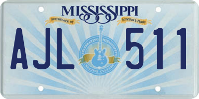 MS license plate AJL511