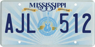 MS license plate AJL512