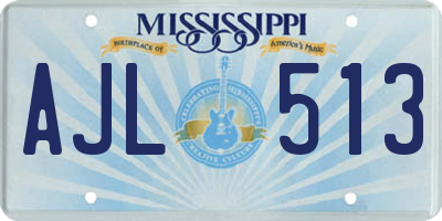 MS license plate AJL513