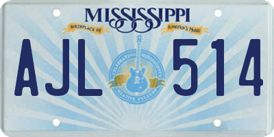 MS license plate AJL514