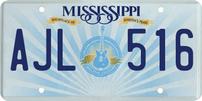 MS license plate AJL516