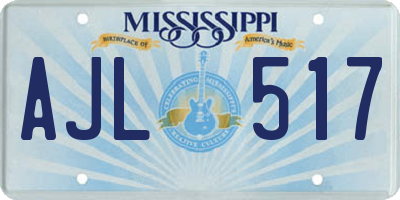 MS license plate AJL517