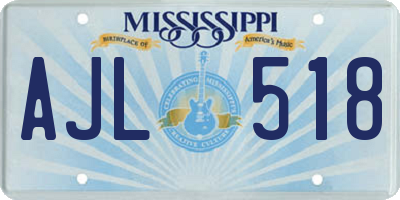 MS license plate AJL518