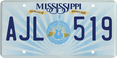 MS license plate AJL519