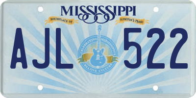 MS license plate AJL522