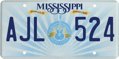 MS license plate AJL524