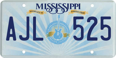 MS license plate AJL525
