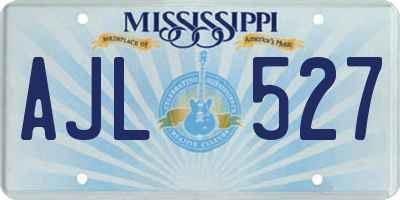 MS license plate AJL527