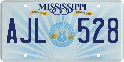 MS license plate AJL528