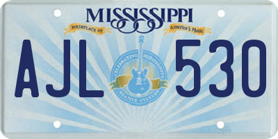 MS license plate AJL530