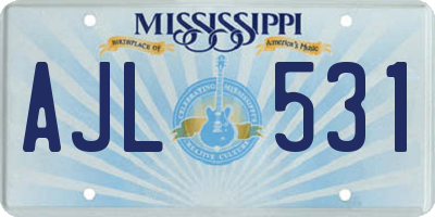 MS license plate AJL531