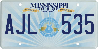 MS license plate AJL535
