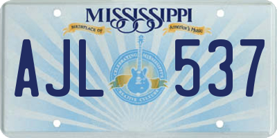 MS license plate AJL537