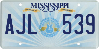 MS license plate AJL539