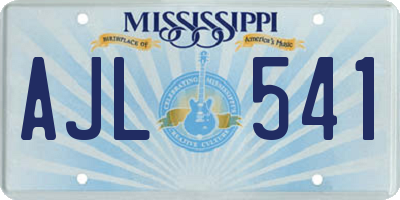 MS license plate AJL541