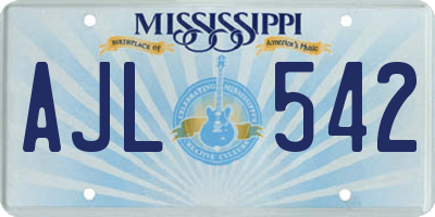 MS license plate AJL542