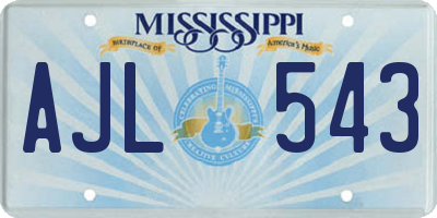 MS license plate AJL543