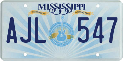 MS license plate AJL547