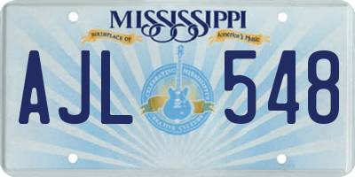 MS license plate AJL548