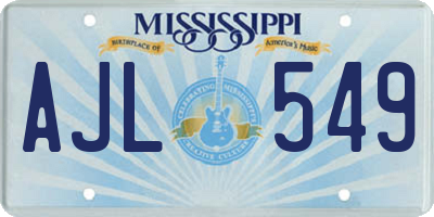 MS license plate AJL549