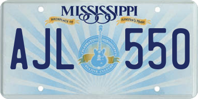 MS license plate AJL550