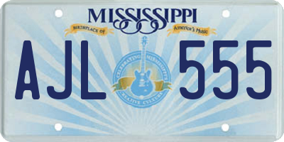 MS license plate AJL555