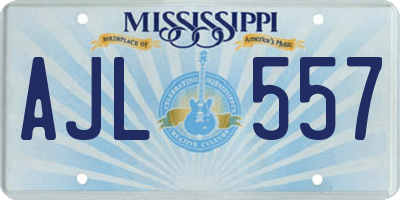 MS license plate AJL557